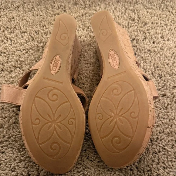 Born Tan Leather Wedge Sandals - Picture 7 of 7